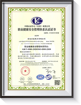 职业康健清静治理系统认证证书